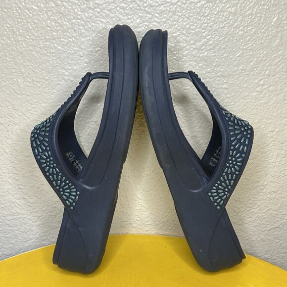 Crocs Monterey Diamante Wedge Sandals Blue Beaded Casual Comfort Boho Women’s 7 - Picture 14 of 16